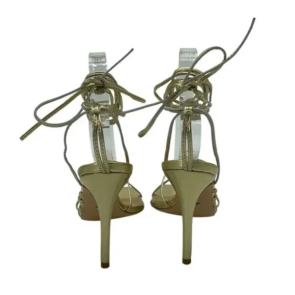 Tony Bianco Strappy Gold Nappa Metallic Feliz Sandal Size 6.5 - Picture 4 of 6
